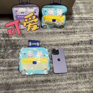 Kids Birthday Gift Bag Cute Cartoon Suitcase  Zipper Bag Toy Snack Biscuit Storage Bags