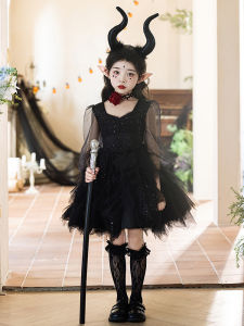 เจ้าหญิงสั้น เดรส เด็กฮาโลวีนเครื่องแต่งกายคอสเพลย์แวมไพร์สาว เดรส ชุดประสิทธิภาพ โพลีเอสเตอร์ ไฟเบอร์ เดรส