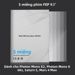 5 Miếng Phim FEP 9.1 Inch 260x200x0.15mm Dành Cho Máy In 3D ANYCUBIC Photon Mono X2 Mono X 6Ks ELEGOO Mars 4 Max Saturn S