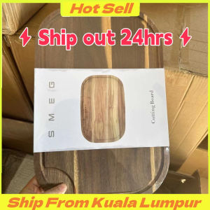 24H SHIP) Italian SMEG Solid Wood Cutting Board Chopping Board Double Side Acacia Wood Lacquer-Free Wax-Free Antibacterial Mildew
