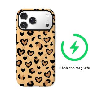 Ốp Điện Thoại Hình Trái Tim In Họa Tiết Da Báo Cho iPhone Ốp Mềm Chống Sốc Hai Lớp Chống Trầy Xước Chống Bụi Chống Trượt Tương Thích Với Nhiều Mẫu Máy