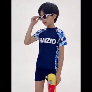 New ชูดว่ายน้ำเด็ก ชูดว่ายน้ำเด็กผู้ชาย ผ้ายืดขาสั้น 90-165cm