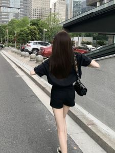 Coolline สูง เอว สั้น กางเกง ผู้หญิง ฤดูร้อน ทันสมัย สีดำ ร้อน เด็กผู้หญิง กางเกง สไตล์เกาหลี เดินทาง กางเกงลำลอง