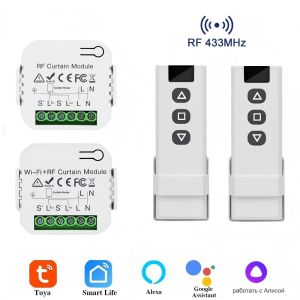 Tuya WiFi Smart Curtain Switch RF 433 Controllers Roller Blinds Shutter Motor Smart Life APP For Alexa Google Home Smart Breaker