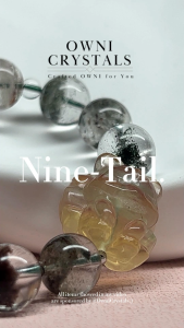 【OwniCrystos】狐仙 Nine-tailed fox Four Season Green Phantom Quartz Natural crystal bracelet bangle 九尾狐 四季幽灵 水晶手链手串