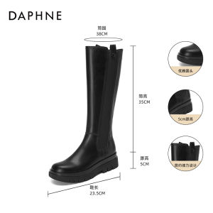 Daphne Womens Long Tube Boots Knight Boots Fleece Lined Mid-Calf Martin High Tube Boots Autumn Winter Fashion Casual Rubber Sole