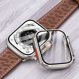Change To Ultra PC Firm Cover for Apple Watch Case 45mm 41mm 44mm 40mm 42mm 38mm Glass Appearance Upgrade ultra iWatch Series 9 8 7 SE 6 5 4 3 2 1