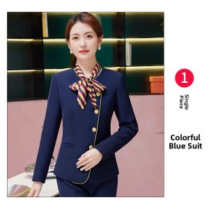 XINYU | Professional Work Uniform Dress for Stewardess Hotel Receptionist Restaurant Waitress Autumn Winter Vest