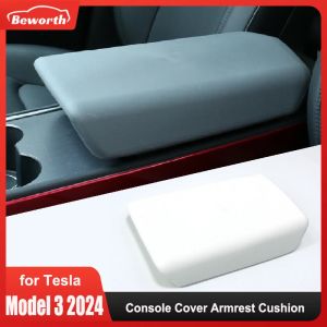 For Tesla Model 3 Highland 2024-2026 Console Cover Armrest Box Cushion TPE Non-Slip Mat Protector Pad Accessories