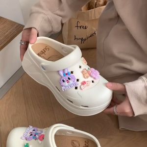 Bigdreamofficial รองเท้าหัวโต แถมตัวติด เสริมส้น 8 เซน รองเท้าผู้หญิงรัดส้น EVA สีพื้นล้วน SHO-SUN4968 NEW