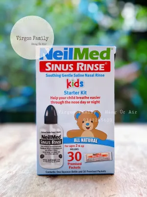 Bình rửa mũi NeilMed cho bé từ 2 tuổi 30 gói muối kèm bình 120ml