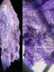 Designer Wedding Celebration Liquid High Gloss Crystal Texture Fabric Purple Crystal Pattern Sponge Pad DIY Handcraft Material