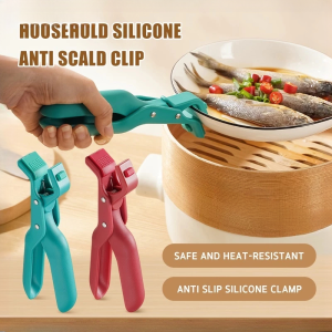 Multi-Purpose Anti-Scald Bowl Holder Clip and Tray Holder with Non-slip Silicone Kitchen Tools Lightweight Non-Slip Heat Insulation Anti-Scald Clamp