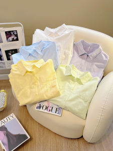 Dopamine Casual Long Sleeve Pure Cotton Shirt Womens Autumn Winter Loose Slimming Lazy Style Small Size Shirt Korean Style Commute