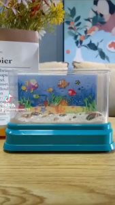 Đồ chơi Bể cá cảnh Mini vui nhộn Cá nhiều màu sắc có âm nhạc và đèn sáng thích hợp trang trí để bàn