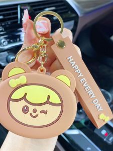 Cute Bear Girl Keychain Coin Purse Womens Earphone Storage Bag Small Gift Pendant Accessory Korean Style Creative Gift