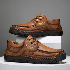 NUDANLAI | Outdoor Fashion Retro Handmade Wide Fit Round Toe Casual Leather Shoes