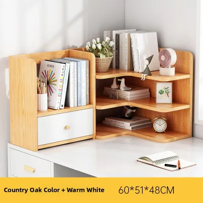 ZHUOHE | Economical Desktop Bookshelf Simple Office Desk Organizer Student Dormitory Table Corner Multi-layer Storage Rack Home Furniture