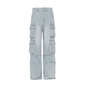 American Vintage Logging Work Pants Multi-Pocket Casual Straight Loose Wide Leg Pants Youthful Style All-Season Wear