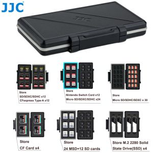 JJC กล่องจัดระเบียบกล่องเก็บการ์ดหน่วยความจำสำหรับการจัดเก็บ SD MSD Micro SD Nintendo เปลี่ยนบัตร CF Express Type-SSD XQD และการ์ดซีเอฟ