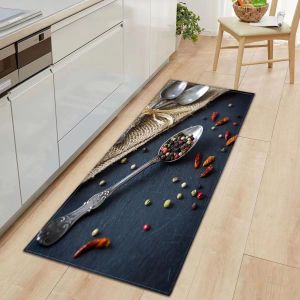 Thảm Nhà Bếp VIKAMA Silicoflora Thảm Nhà Bếp Chống Trượt Thấm Nước Có Thể Giặt Được Chất Liệu PVC Cho Lối Vào Phòng Giặt Đồ Trang Trí Nhà Cửa
