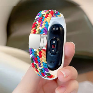 Braided Strap for Xiaomi Band 9 & Elastic Polyamide Fiber Replacement Wristband for Xiaomi Smartwatch Mi Band 8