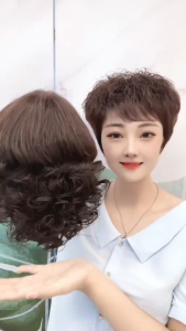 🔥[Tặng Lưới] - Tóc Giả Xoăn Trung Niên TN26 – Tóc Giả Nữ Sợi Tơ Hàn Quốc Tự Nhiên Mềm Mượt Kiểu Xoăn Nhẹ Ôm Mặt Trẻ T