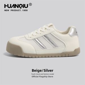 HuanQiu | Breathable All-matching Silver Mesh Flat Shoes