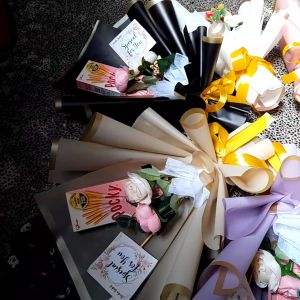 Buket Pocky dan Bunga