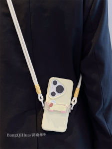 Huawei Pura70 Pro+ New Model Phone Case Honor 200/100 Cartoon Sausage Dog Crossbody Hanging Rope Womens Style Liquid Silicone P60 pro Full Cover Nova12/11