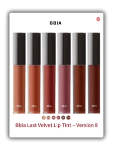 Son Kem Lì Bbia Last Velvet Lip Tint Ver 8 - Sự kết hợp hoàn hảo giữa son kem lì và son tin