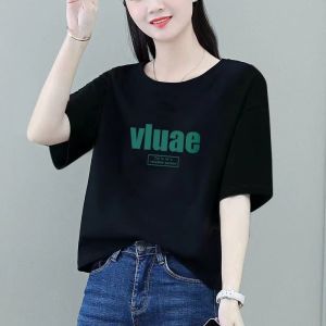 เสื้อยืดแขนสั้นผ้าฝ้ายแท้ฤดูร้อนสำหรับผู้หญิง เสื้อยืดคอกลมหลวมๆ สีขาว เสื้อตัวบนแฟชั่นฤดูร้อน เสื้อผ้าทำงาน