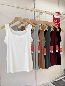 GUFY Summer Thin Thread Modal Base Tank Top Solid Color Square Collar Beautiful Back Underwear Single Piece Regular Fit Vest