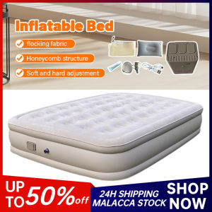 Built-In Air Pump Inflatable Mattress 40CM Extra Thick Plush Dual Air Bed Sleeping Bed Outdoor Camping Tent Flocking Inflatable Bed