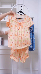 Đồ bộ mặc nhà nữ lanh tole thoáng mát áo cộc tay quần lửng họa tiết trẻ trung B06.6038