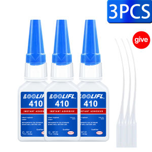 LOOLIFL 410 Instant Glue Cyanoacrylate Super Glue 5 Seconds Quick-Drying for Metal Plastic Rubber Wood Glass DIY Bonding Tool