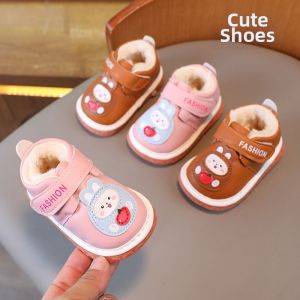 Warm Lined Infant Walking Shoes Soft Soles