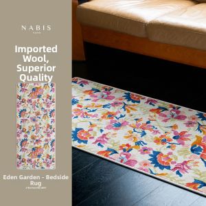 Nabis | French Pastoral Eden Garden Wool-Feel Long Bedside Rug