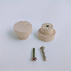 Solid Schima Wood Mushroom Cabinet Knobs 35x25mm Easy Install Drawer Wardrobe Furniture Hardware Handles
