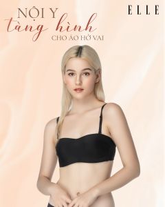 Áo ngực ELLE cúp ngang trơn có gọng chất liệu mềm mại thoáng khí kiểu dáng tiện lợi LB8534