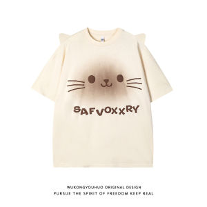 WUKONGYOUHUO | Cute Cat Ears Summer T-Shirt Loose Leisure Cotton