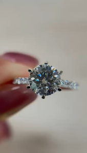 TDG 18K White Gold Lab-Grown 6-Prong Diamond Ring – IGI Certified