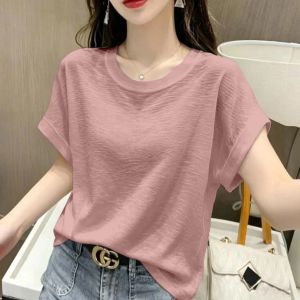 V.C.I | Pink Bamboo Ice Silk Loose Casual T-Shirt