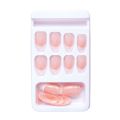 24pcs INS Simple French style Round Head Fake Nails. 
