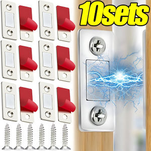 【Hibeautylife】10Sets Invisible Strong Magnetic Cabinet Catches Ultra-Thin Door Magnets Stops Adhesive Drawer Magnet Catch for Kitchen Closet Closer