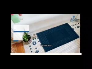 BATH MAT 100% Cotton Bathroom Rug - High Absorbent Stylish Textured Woven Design Bath Mat Slip Resistant Backing for Shower and Bathtub Floor 20x30 in - Beige