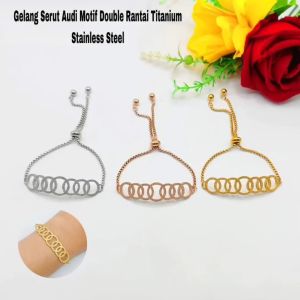 Gelang Serut Motif Variasi Permata Titanium (COD)
