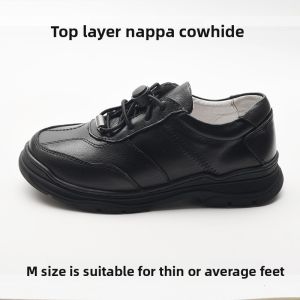 koraro no hana | Anti-Slip Black Leather Soft Sole Shoes for Teenagers