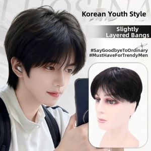 KEQIAO | Short Natural Layered Youthful Stylish Male Wig