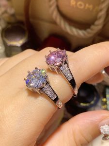 Camellia Gao Ding Classic Pigeon Egg Artificial Diamond Jewelry Diamond Ring Female 18K Gold Plating Elegant Simple Opening Pink Diamond Ring